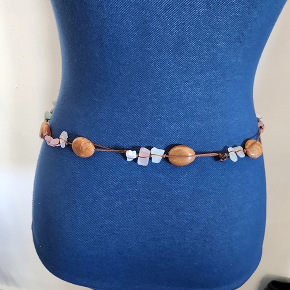 Natural Stone and Raw Crystal String Waist Chain Belt or Necklace - Picture 5 of 10